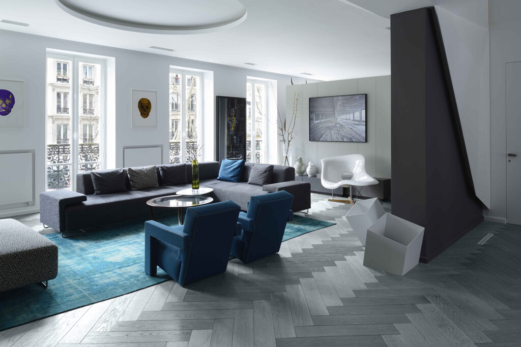 Oscarono Herringbone - Collection Classics - Finish Rocher Bleu-Gris - Project Frederic Chane - Paris